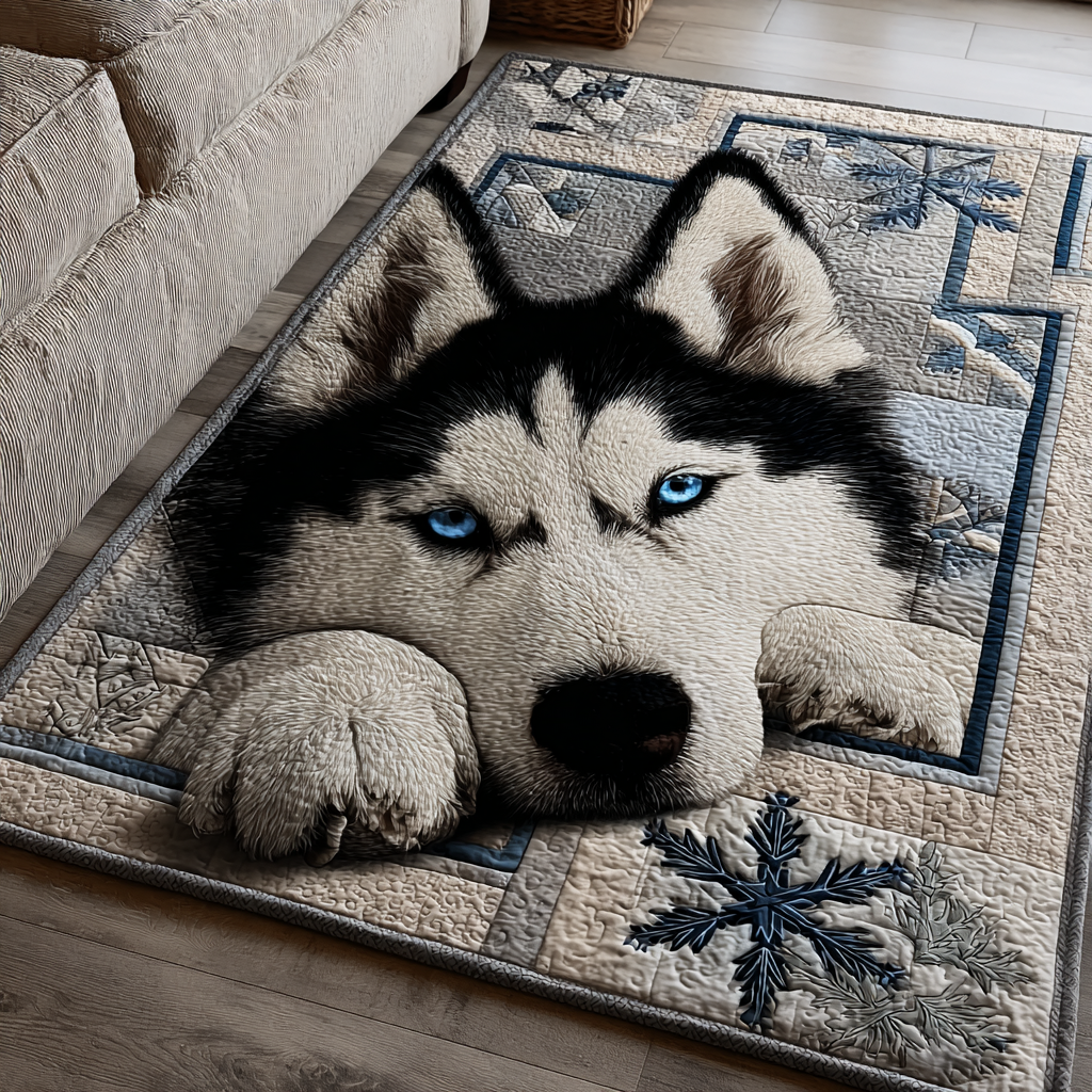 Husky Dreams Area Rug - Non-Slip Washable 3D Print Rug for Living Room & BedroomTVC2108307