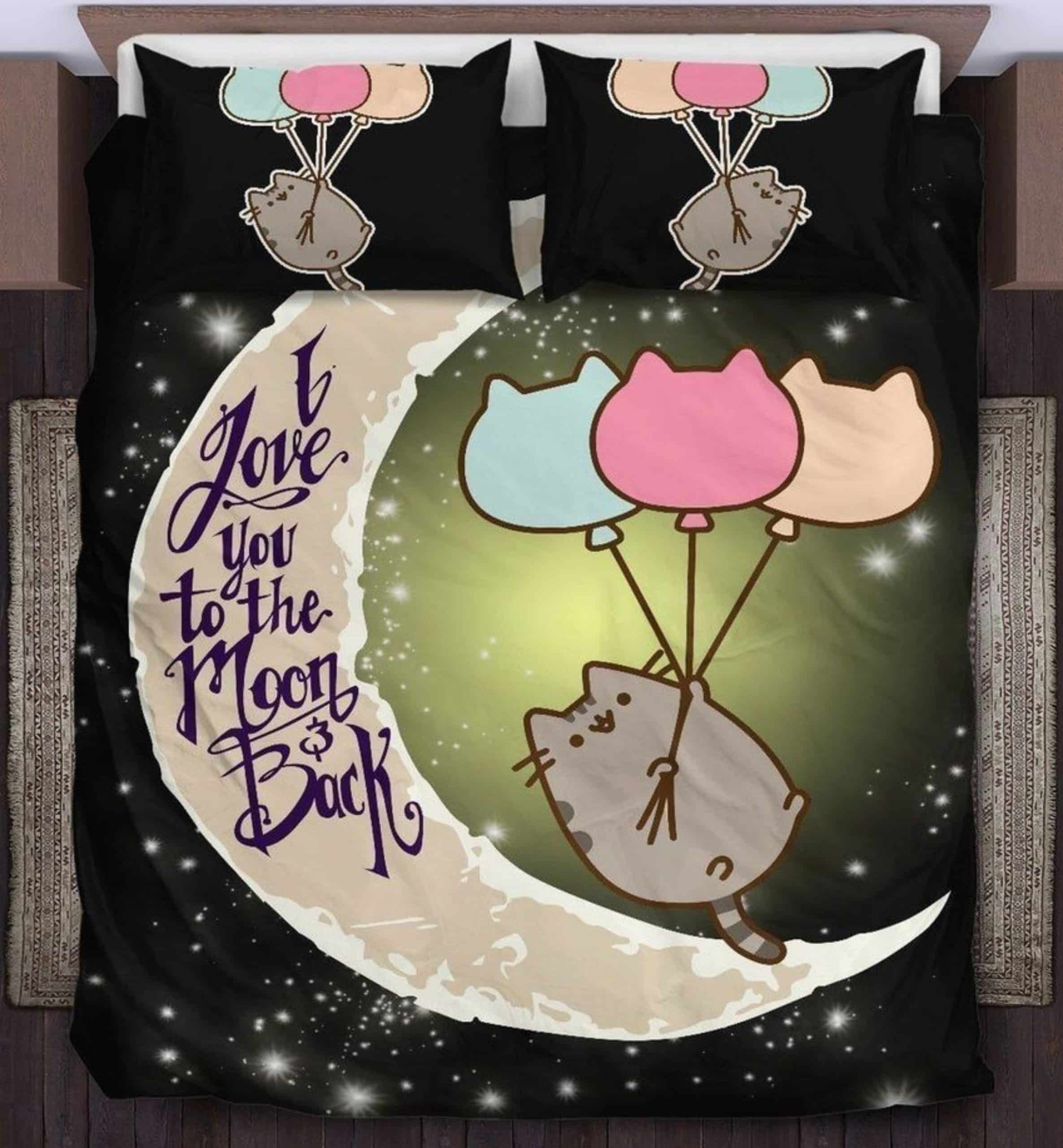 I Love You To The Moon And Back Pusheen The Cat Animal 157 Bedding Set