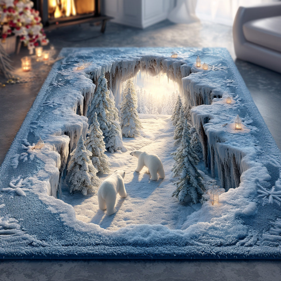 Ice Wanderer Area Rug - Non-Slip Washable 3D Print Rug for Living Room & BedroomTVC2108307