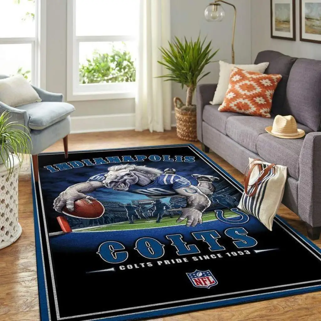 Indianapolis Colts Rug - NFL Fan Football Team Black and Blue