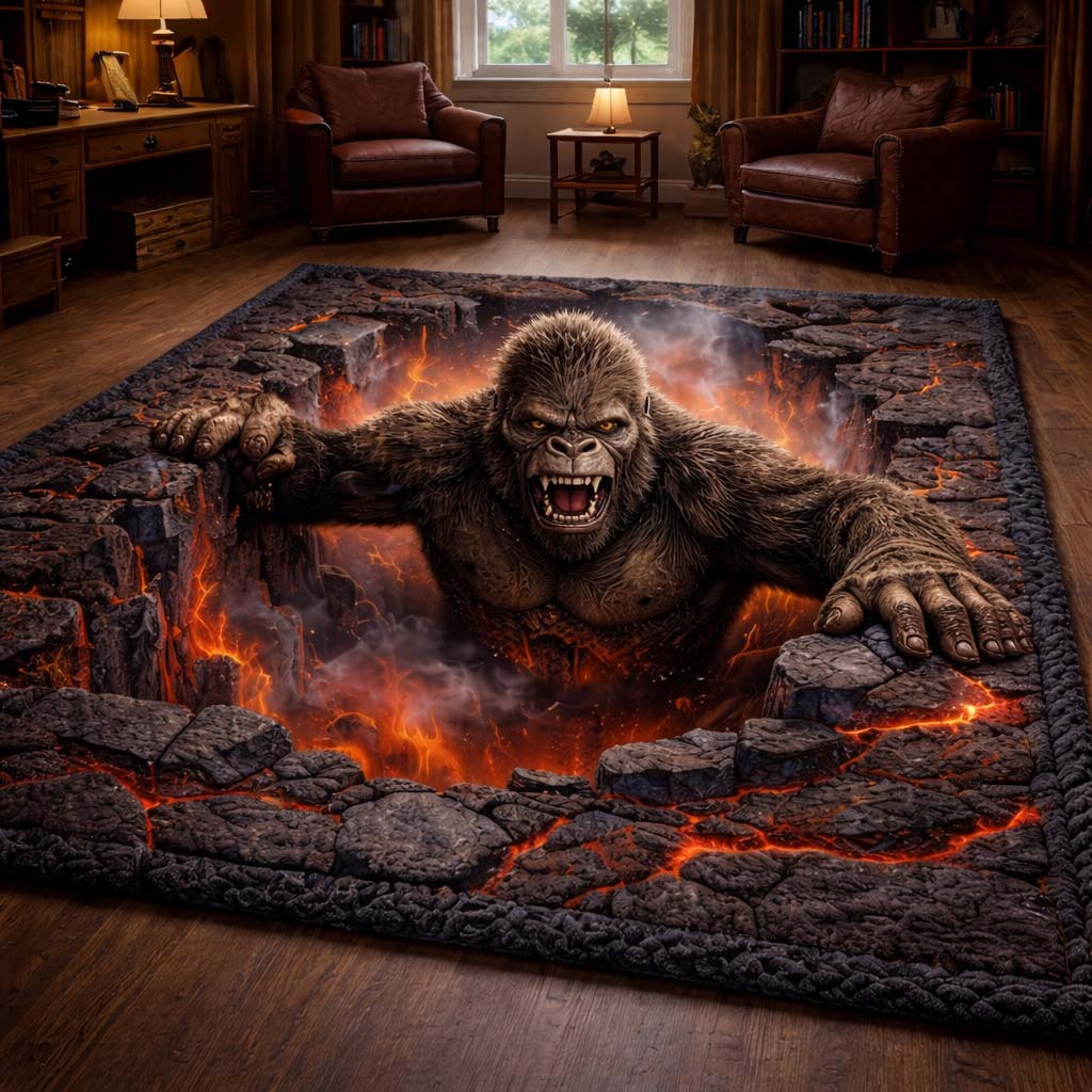 Inferno Rise Bigfoot Area Rug - Non-Slip Washable 3D Print Rug for Living Room & BedroomTVC2108409