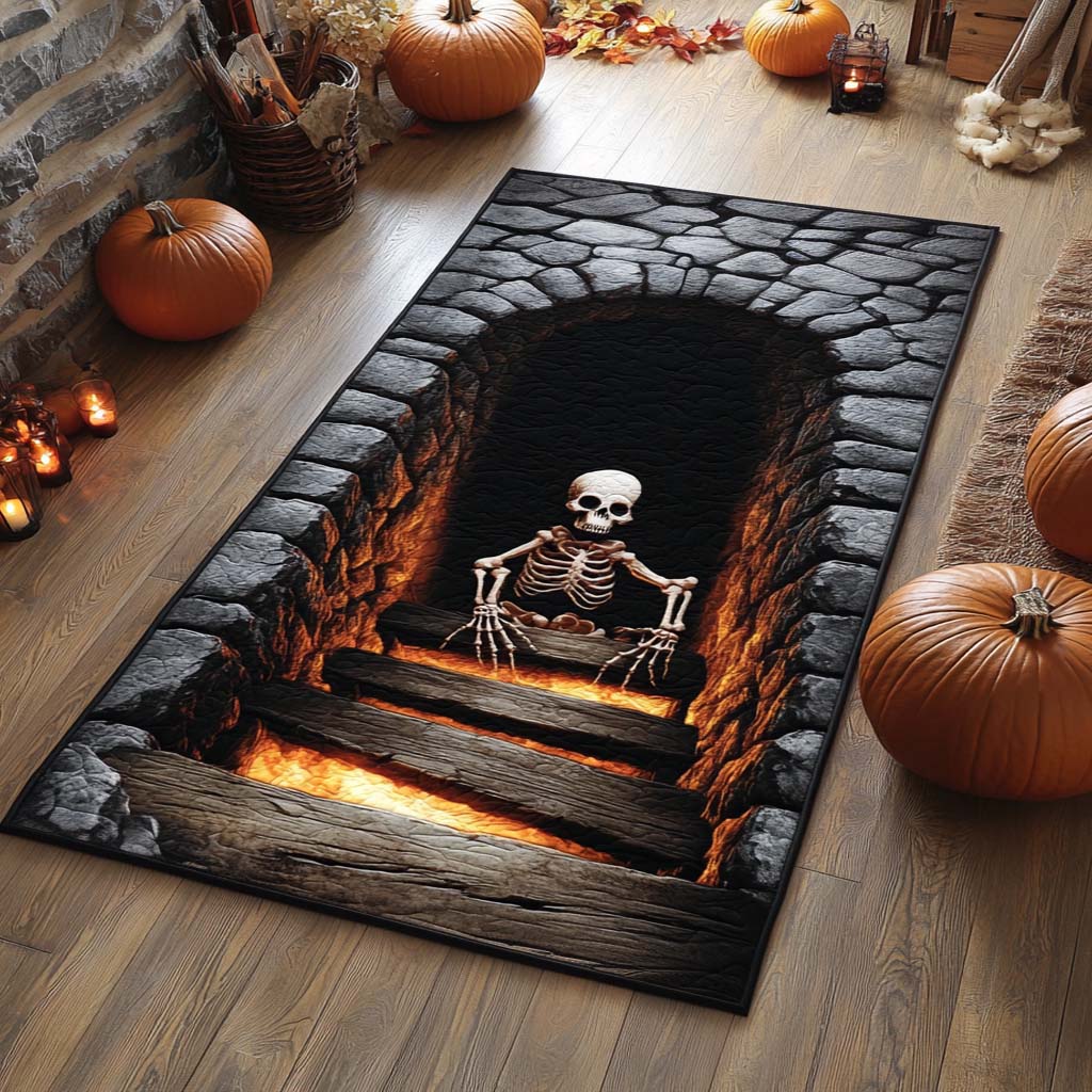 Inferno Skeleton Halloween Area Rug - Non-Slip Washable 3D Print Rug for Living Room & BedroomTVC2108307