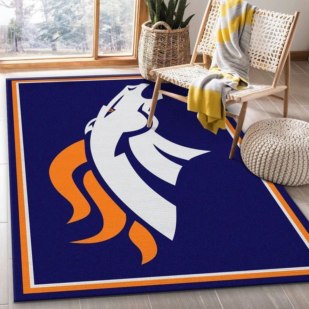 Inspirational Quote Rug Vintage Style Decorative Mat Blue and Orange