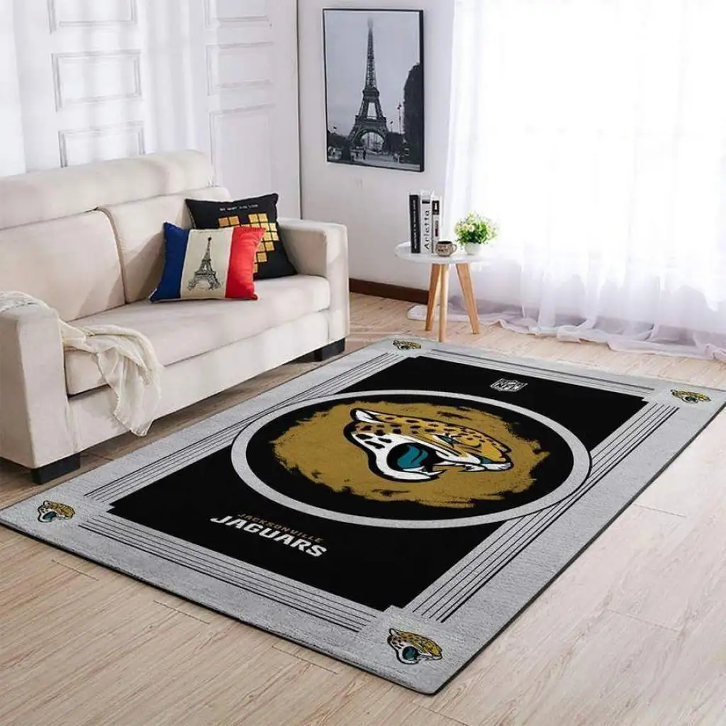 Jacksonville Jaguars Rug - Area for Living Room Black and Gold