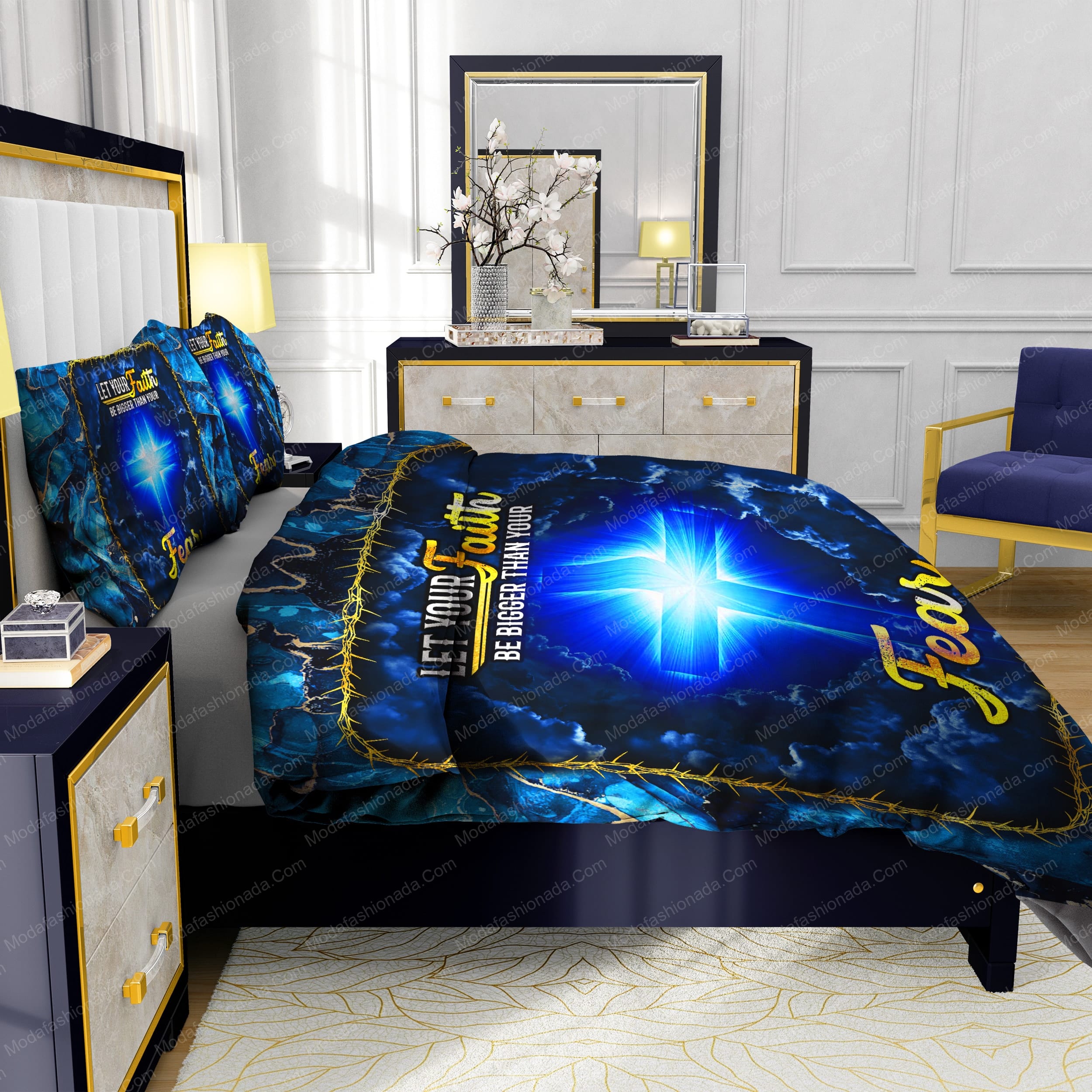 Jesus Cross Let Your Faith Be Bigger Than Your Fear Bedding Sets