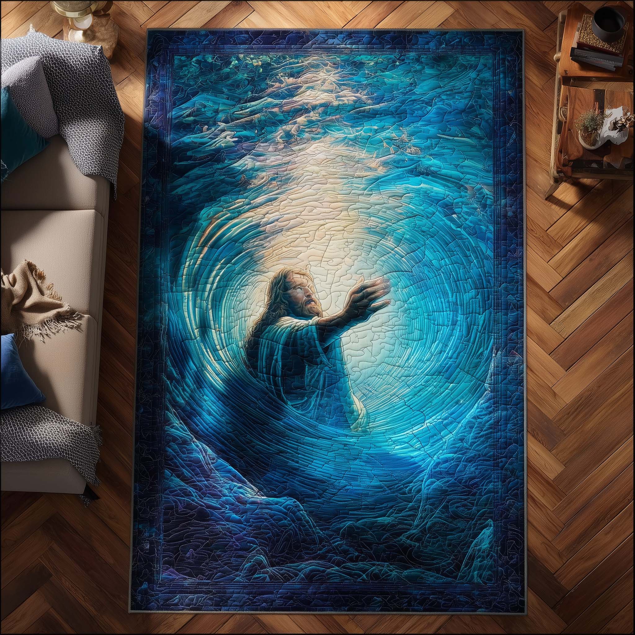 Jesus Hand Reaching Faith Area Rug - Non-Slip Washable 3D Print Rug for Living Room & BedroomTVC2108234