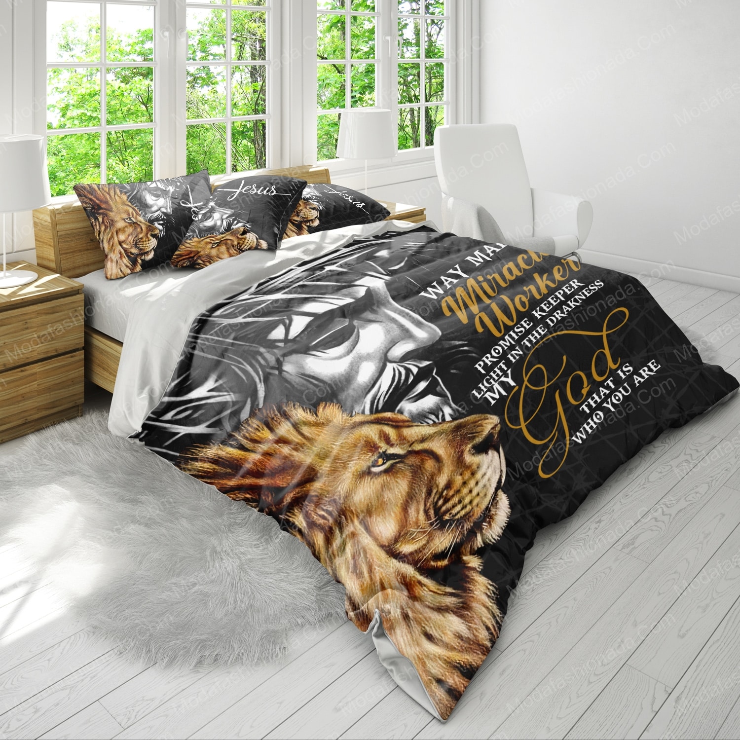 Jesus Way Maker Lion Of Judah Bedding Sets