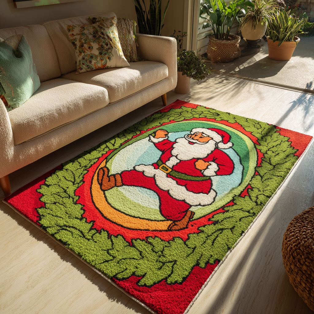 Jolly Circle Area Rug - Non-Slip Washable 3D Print Rug for Living Room & BedroomTVC2108306