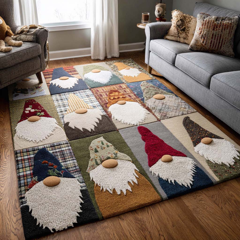 Jolly Gnomes Area Rug - Non-Slip Washable 3D Print Rug for Living Room & BedroomTVC2108214