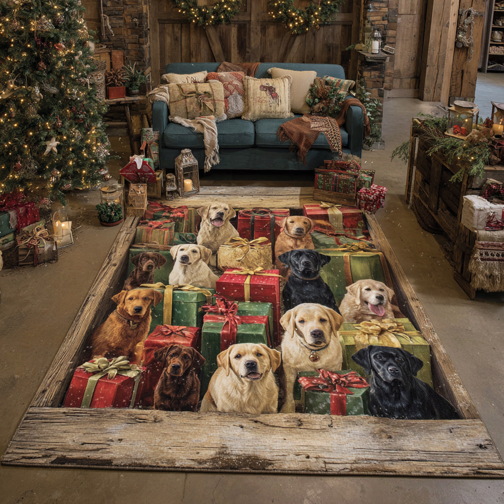 Jolly Labrador Retriever Area Rug - Non-Slip Washable 3D Print Rug for Living Room & BedroomTVC2108305