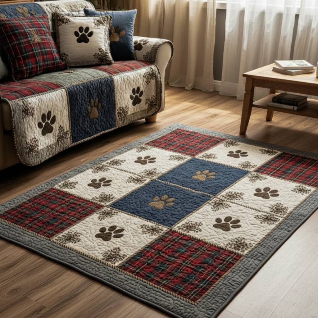 Jolly Paw Area Rug - Non-Slip Washable 3D Print Rug for Living Room & BedroomTVC2108305