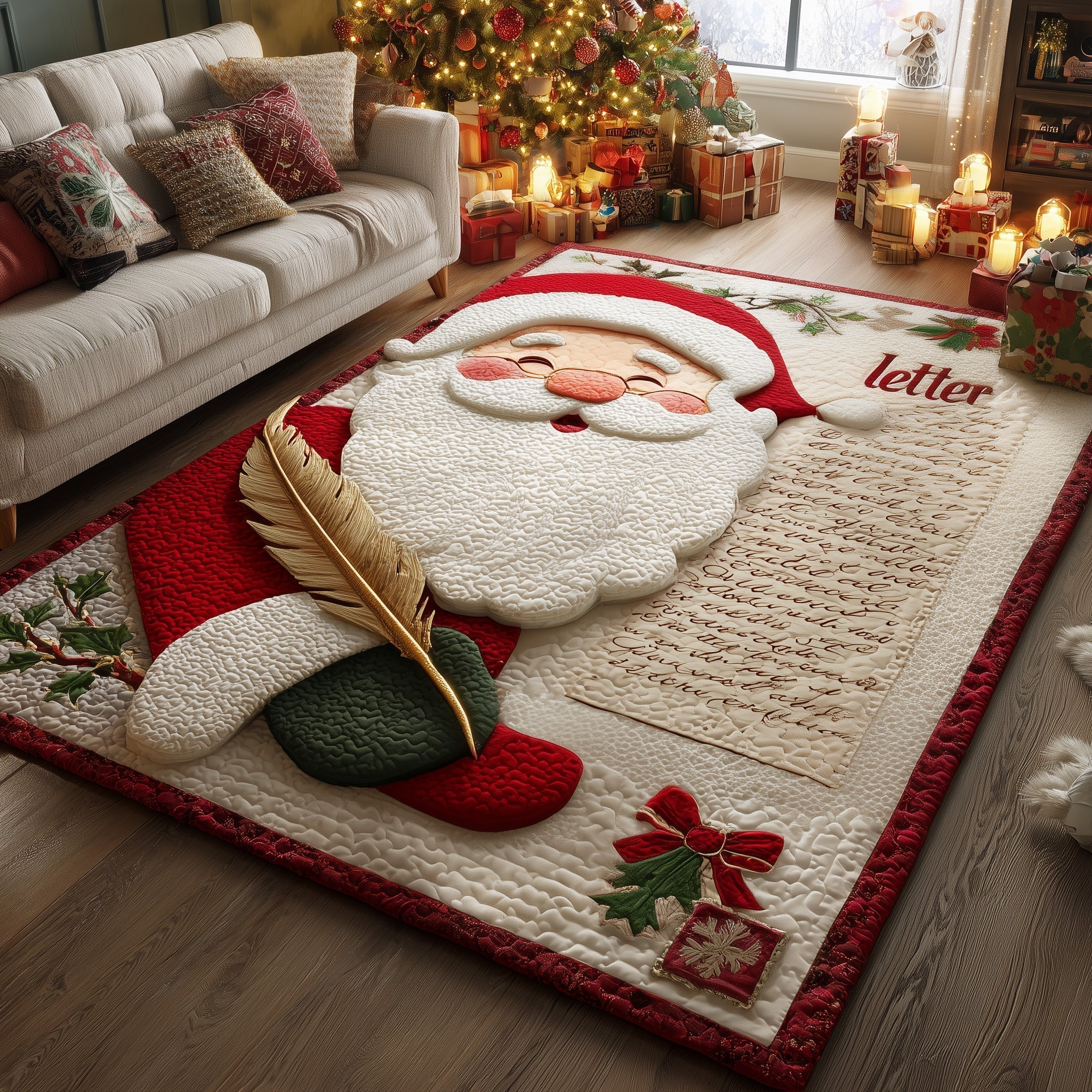 Jolly Santa Christmas Area Rug - Non-Slip Washable 3D Print Rug for Living Room & BedroomTVC2108409