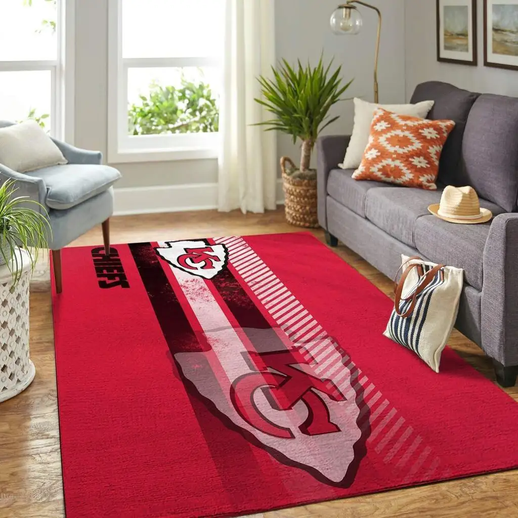 Kansas City Chiefs Rug - Football Fan Carpet Black and Red