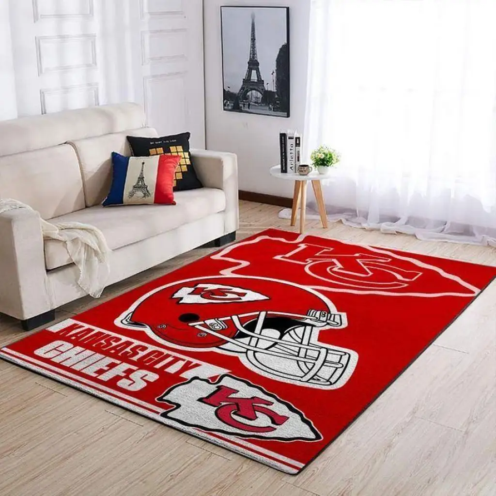 Kansas City Chiefs Rug - Football Team Area for Fans Red and White