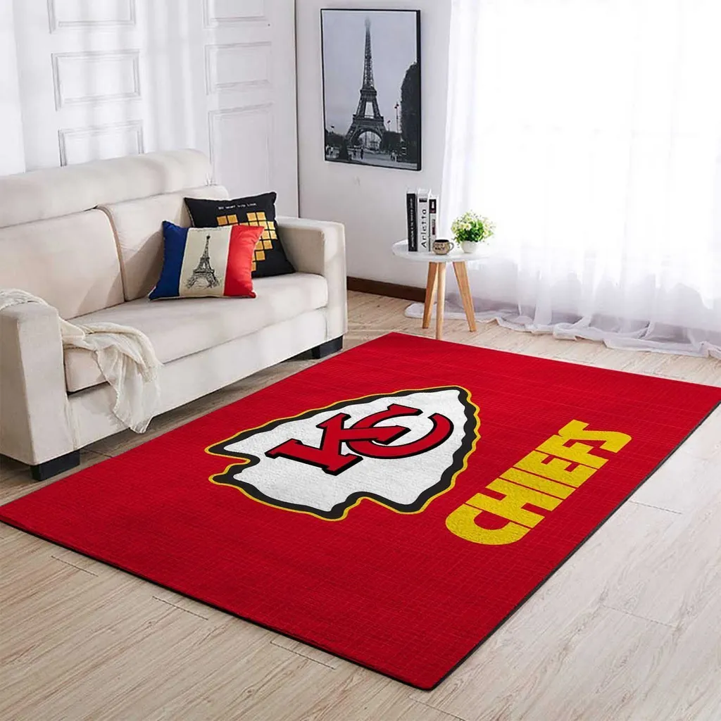 Kansas City Chiefs Rug - NFL Area for Home Decor Red and Yellow
