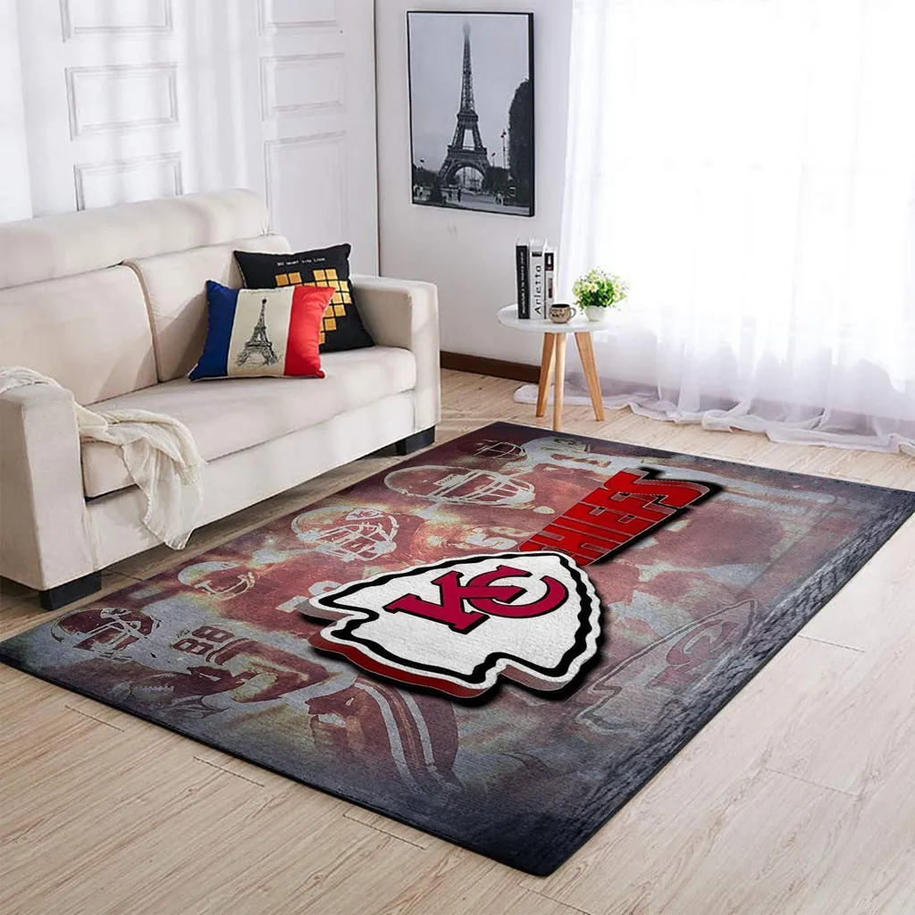 Kansas City Chiefs Rug - NFL Inspired Living Room Floor Red and White