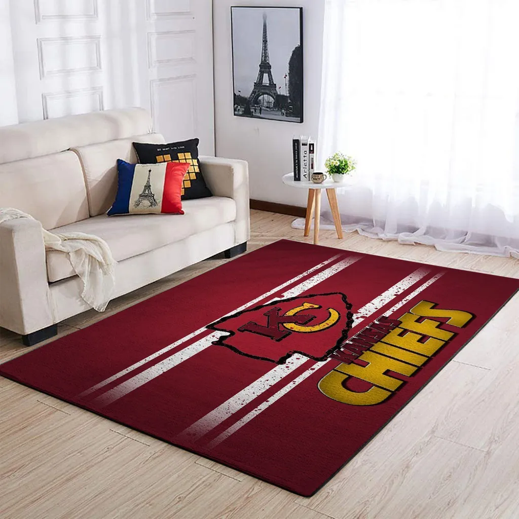Kansas City Chiefs Rug - Team Logo Area Carpet Red and Yellow