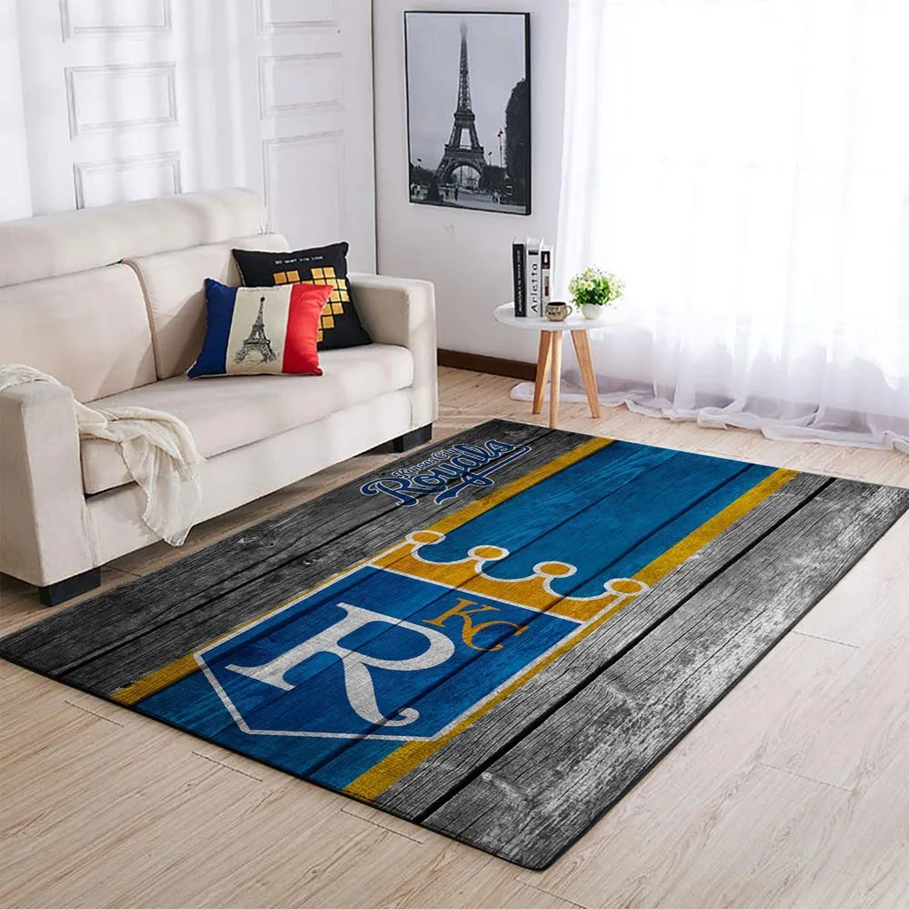 Kansas City Royals Rug - Baseball Team Logo for Living Room Blue and Gray