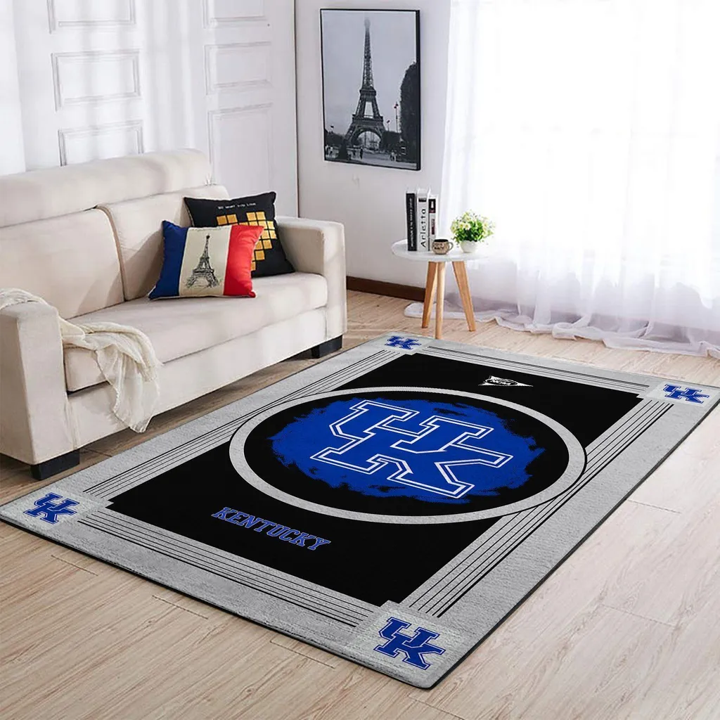 Kentucky Area Rug for Living Room Floor Decor Black and Blue