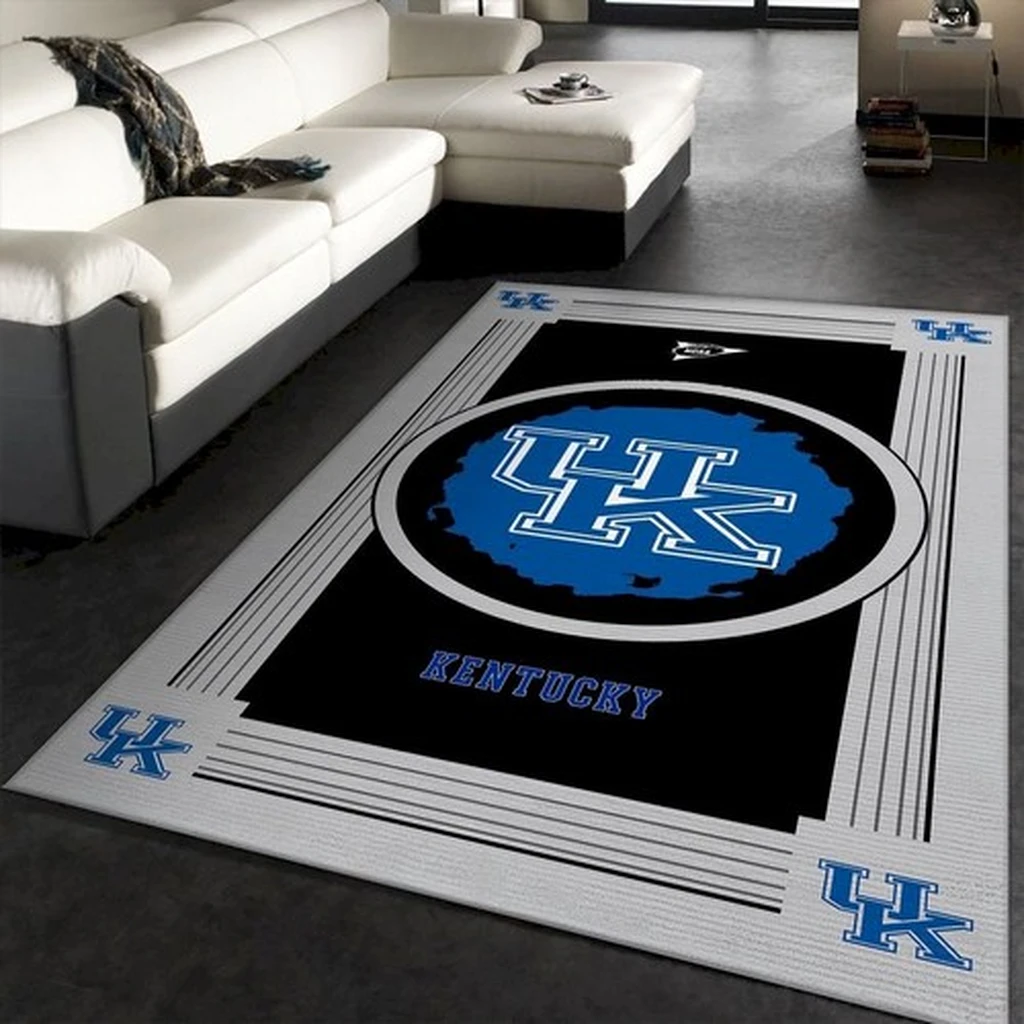 Kentucky Wildcats Rug - Area for Living Room Decor Black and Blue