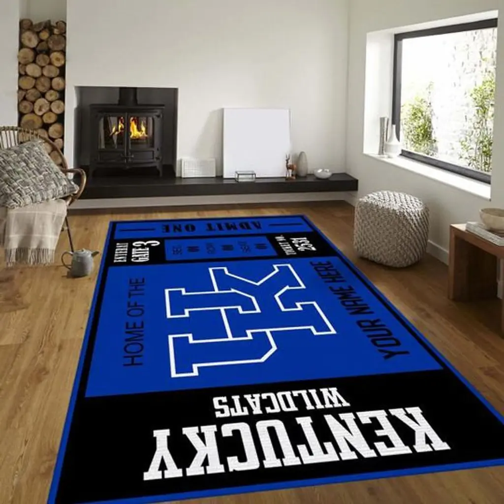 Kentucky Wildcats Rug - Area Perfect for Home Decor Black and Blue