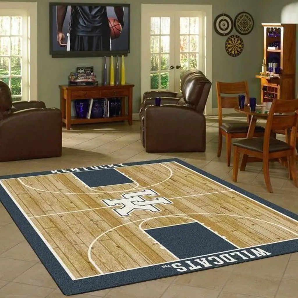 Kentucky Wildcats Rug - Basketball Area for Fans Beige and Blue