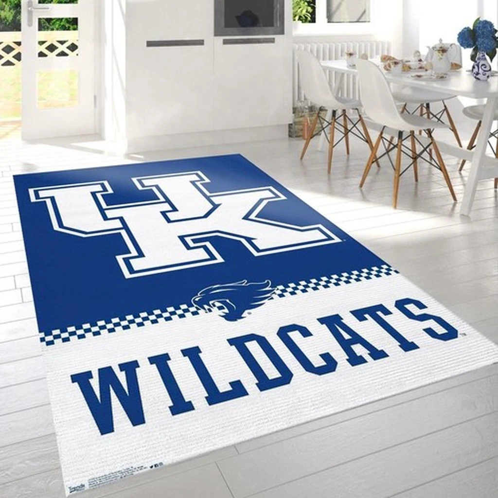 Kentucky Wildcats Rug - for Home Decor and Living Room Blue and White