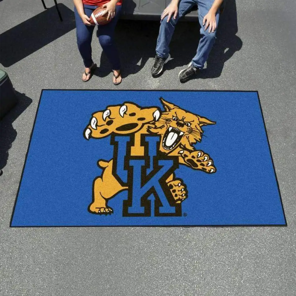 Kentucky Wildcats Rug - Outdoor with Wildcat Logo Blue and Orange