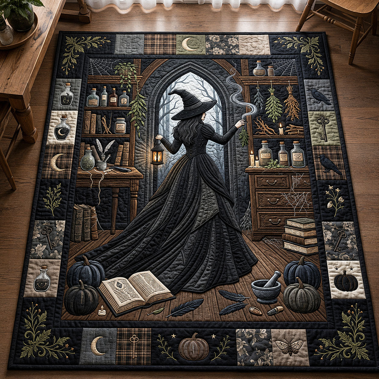 Kitchen Witch Halloween Area Rug - Non-Slip Washable 3D Print Rug for Living Room & BedroomTVC2108408