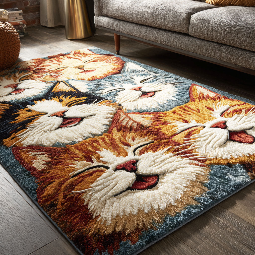 Kitty Wonderland Area Rug - Non-Slip Washable 3D Print Rug for Living Room & BedroomTVC2108305
