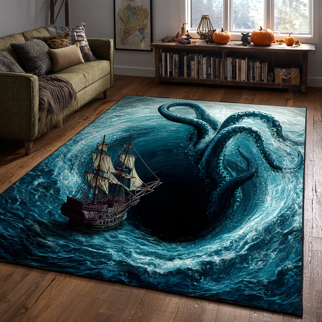 Kraken Grasp Area Rug - Non-Slip Washable 3D Print Rug for Living Room & BedroomTVC2108305