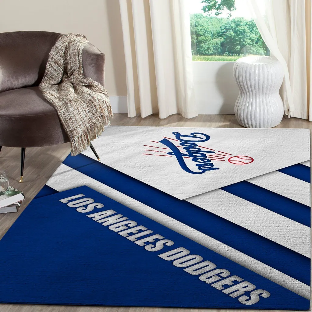 LA Dodgers Logo Fan Rug Perfect for Game Day Blue and White