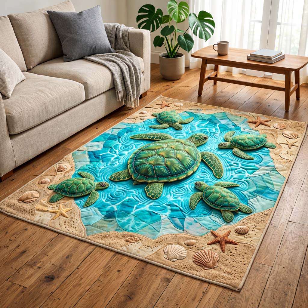 Lagoon Family Area Rug - Non-Slip Washable 3D Print Rug for Living Room & BedroomTVC2108408