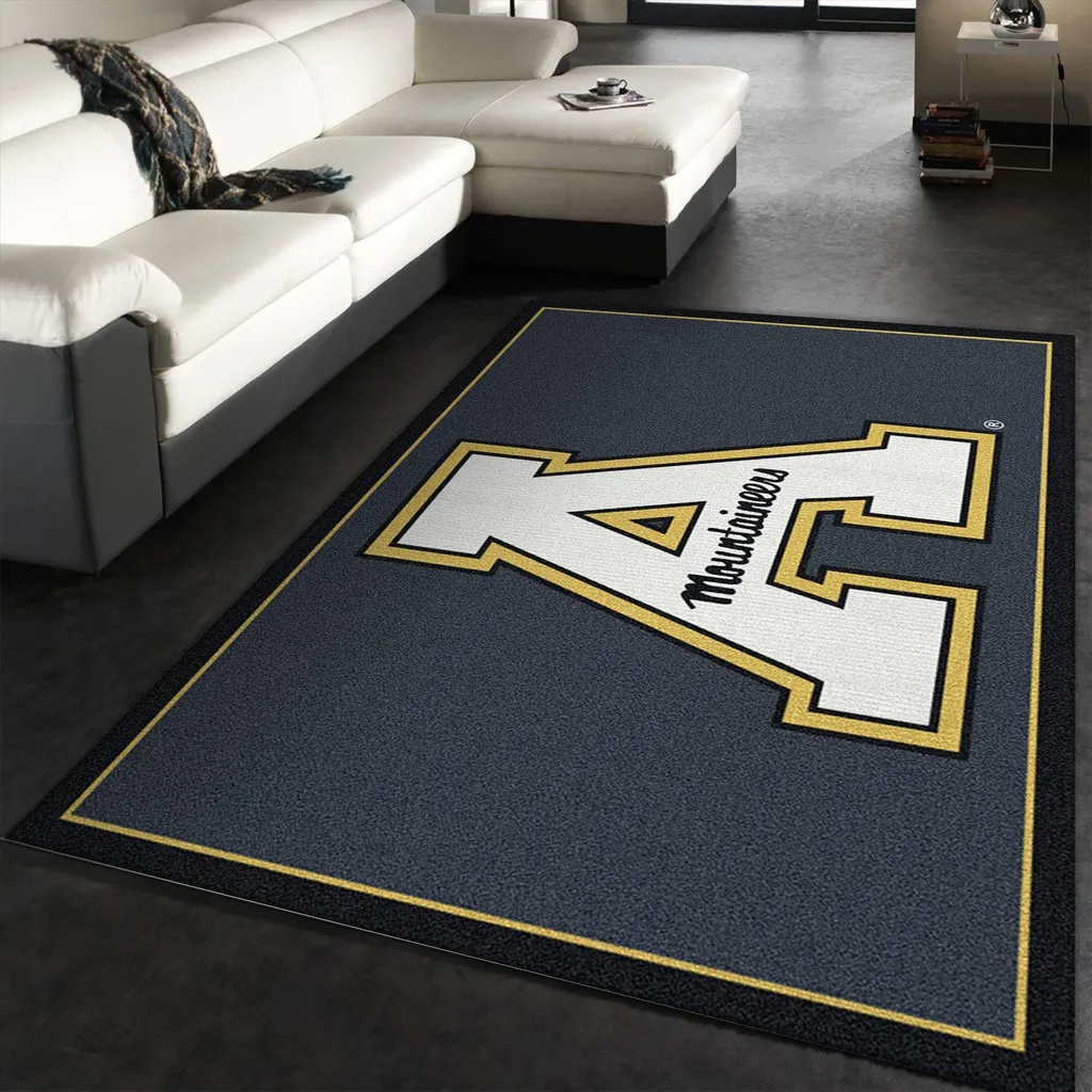 Large Area Rug Featuring Letter A Design for Living Room Blue and White