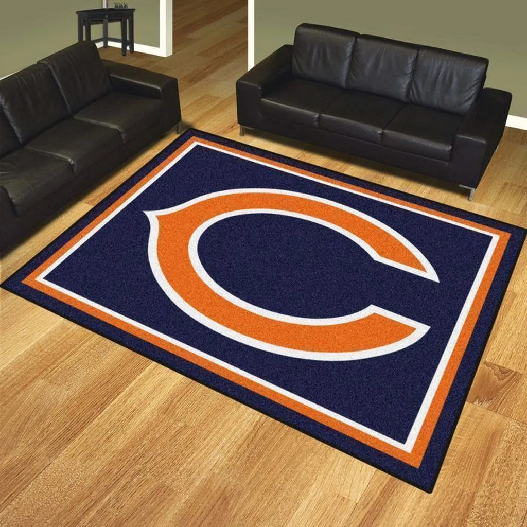 Large Area Rug Perfect for Living Room and Office Blue and Orange