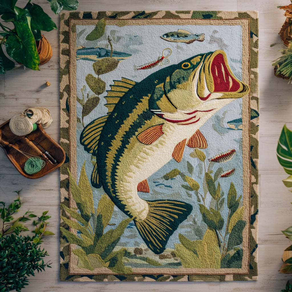 Largemouth Legend Area Rug - Non-Slip Washable 3D Print Rug for Living Room & BedroomTVC2108304