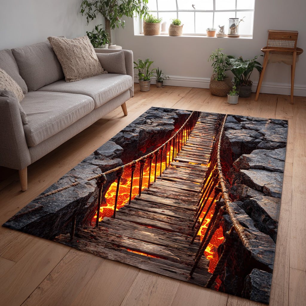 Lava Crossing Faith Area Rug - Non-Slip Washable 3D Print Rug for Living Room & BedroomTVC2108304