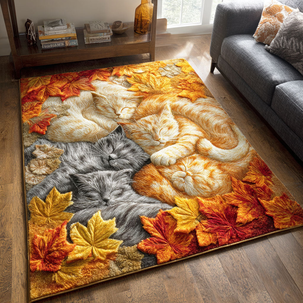 Lazy Cat Naps Area Rug - Non-Slip Washable 3D Print Rug for Living Room & BedroomTVC2108304