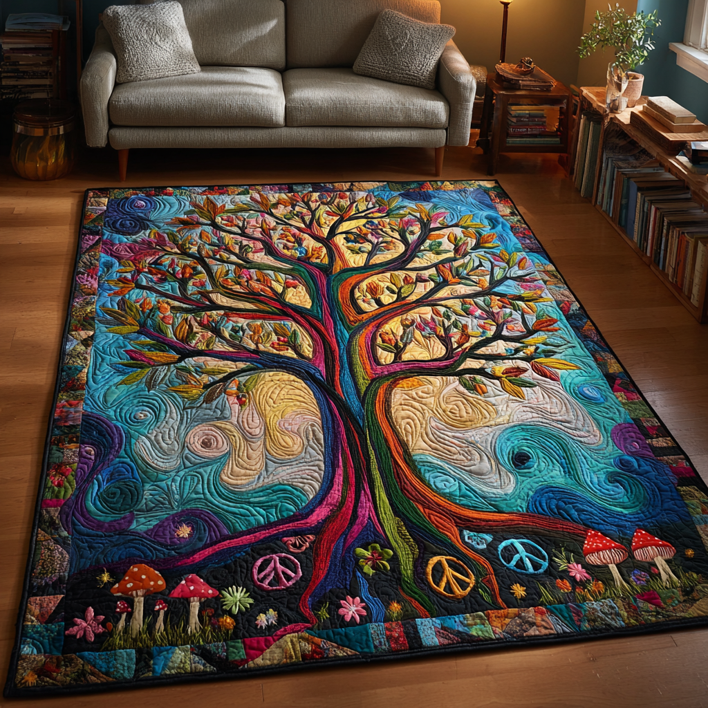 Leaf Haven Area Rug - Non-Slip Washable 3D Print Rug for Living Room & BedroomTVC2108304
