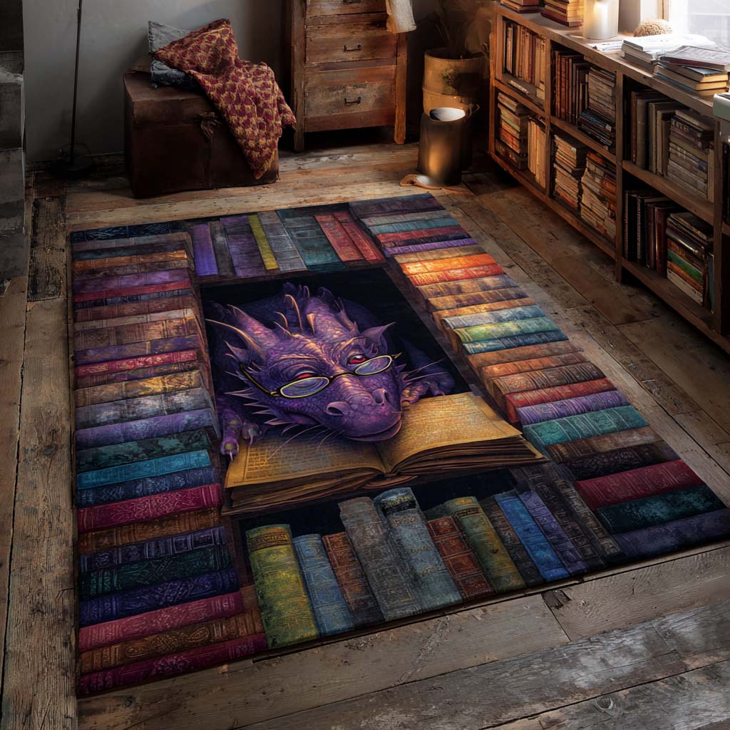 Learned Dragon Scholar Area Rug - Non-Slip Washable 3D Print Rug for Living Room & BedroomTVC2108304