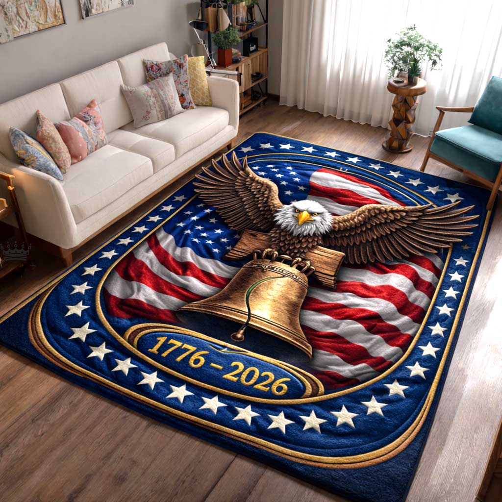 Liberty Eagle Area Rug - Non-Slip Washable 3D Print Rug for Living Room & BedroomTVC2108233