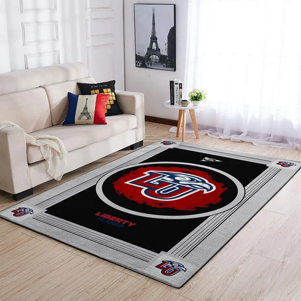 Liberty Flames Area Rug Perfect for Living Room Decor Black and Red