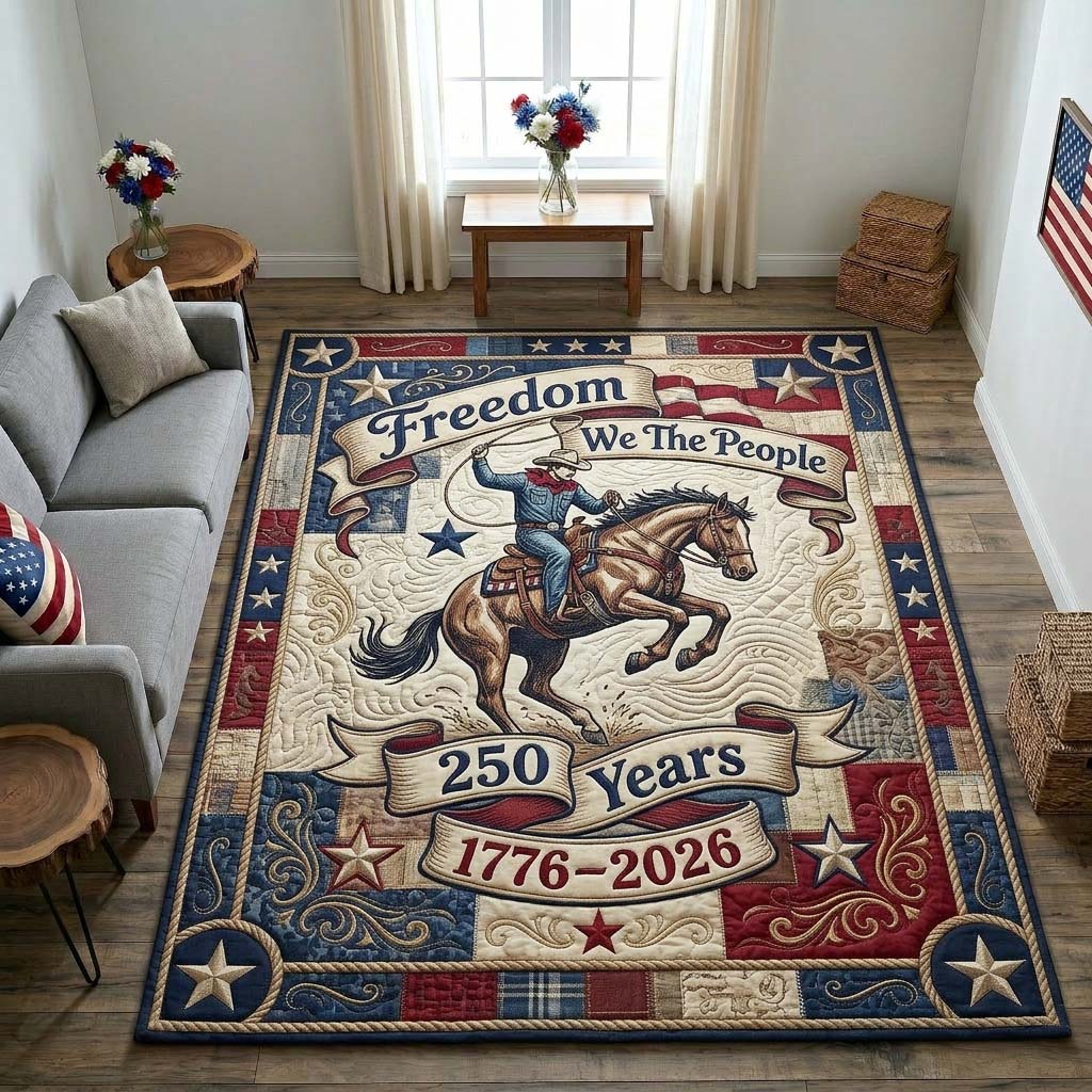 Liberty Frontier Area Rug - Non-Slip Washable 3D Print Rug for Living Room & BedroomTVC2108407