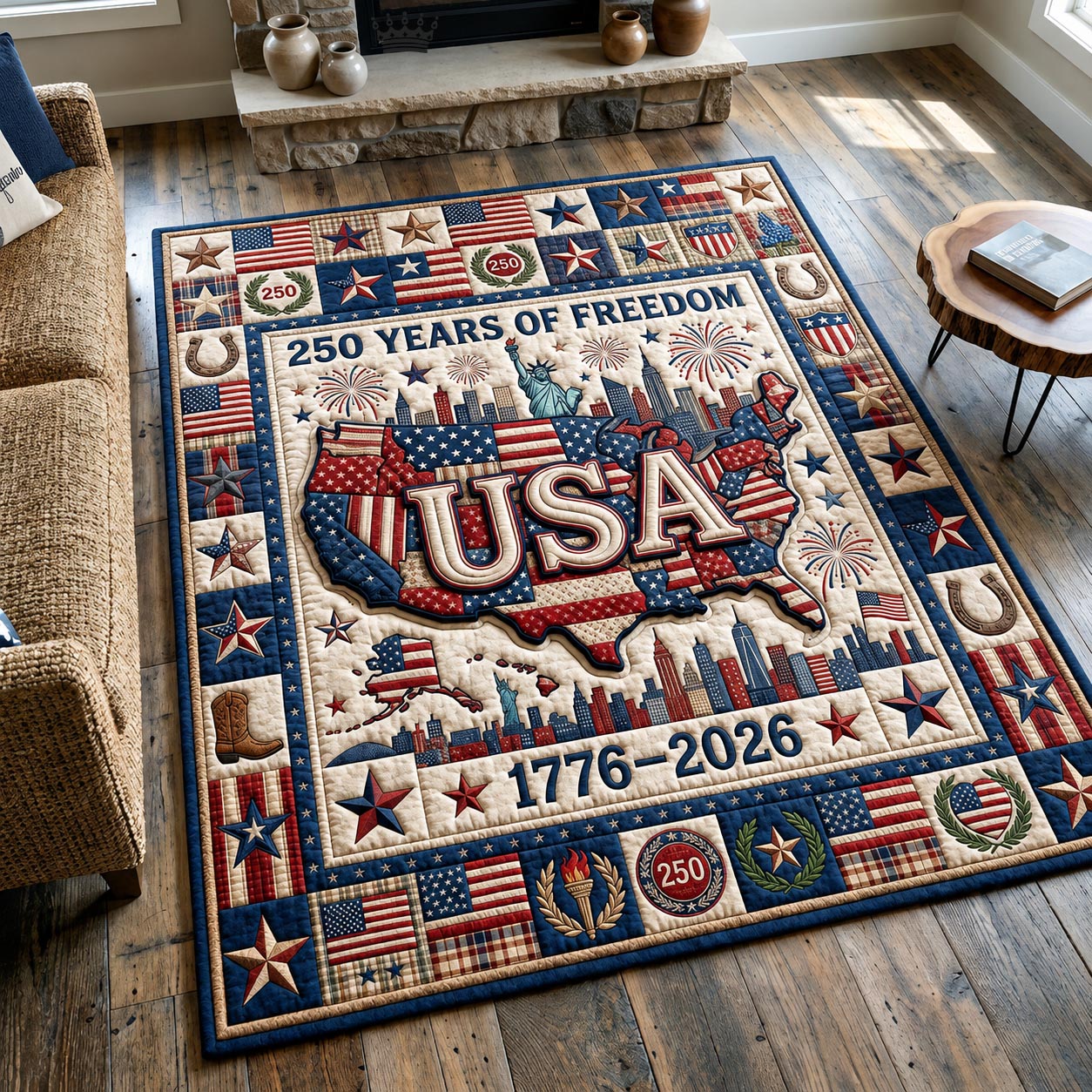 Liberty Voices Area Rug - Non-Slip Washable 3D Print Rug for Living Room & BedroomTVC2108407