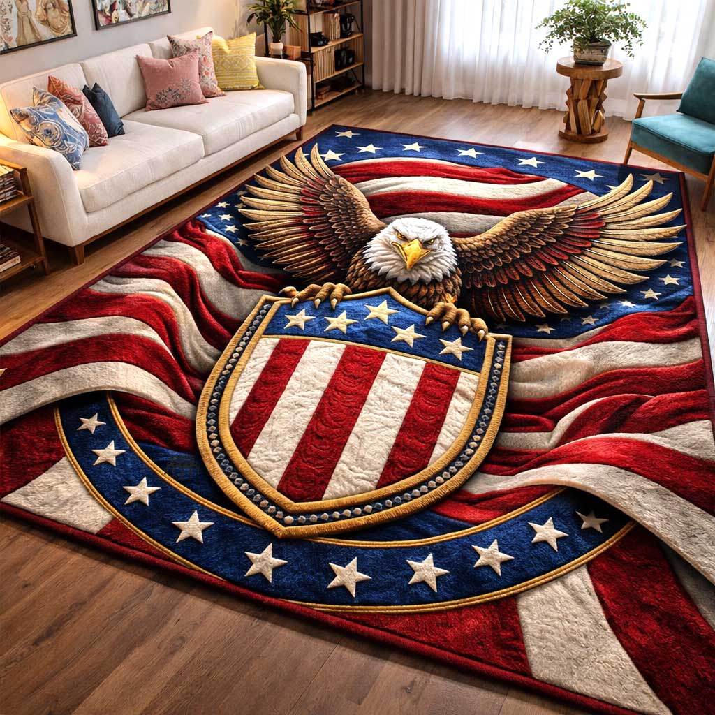Liberty Wings Area Rug - Non-Slip Washable 3D Print Rug for Living Room & BedroomTVC2108407