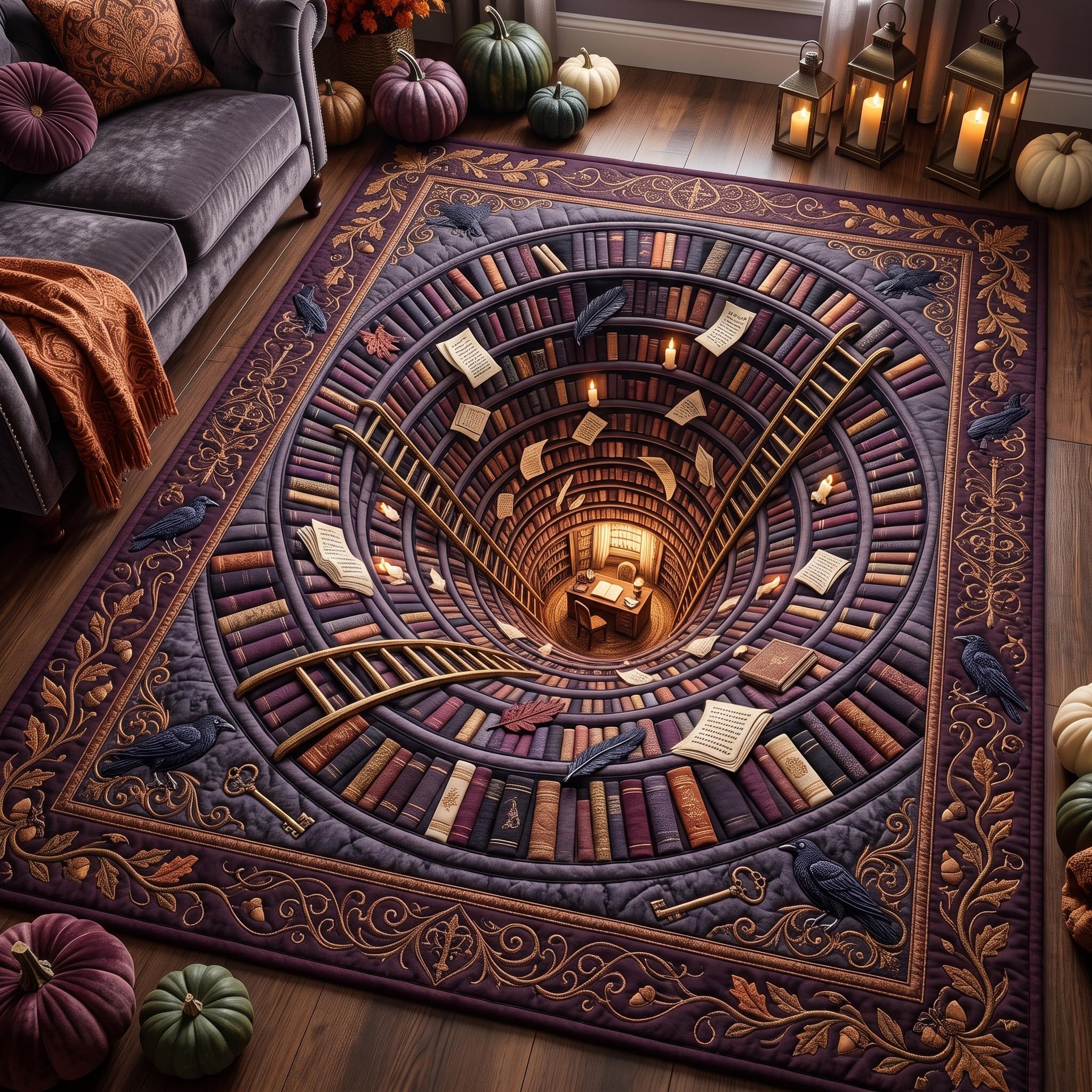 Library Abyss Area Rug - Non-Slip Washable 3D Print Rug for Living Room & BedroomTVC2108407