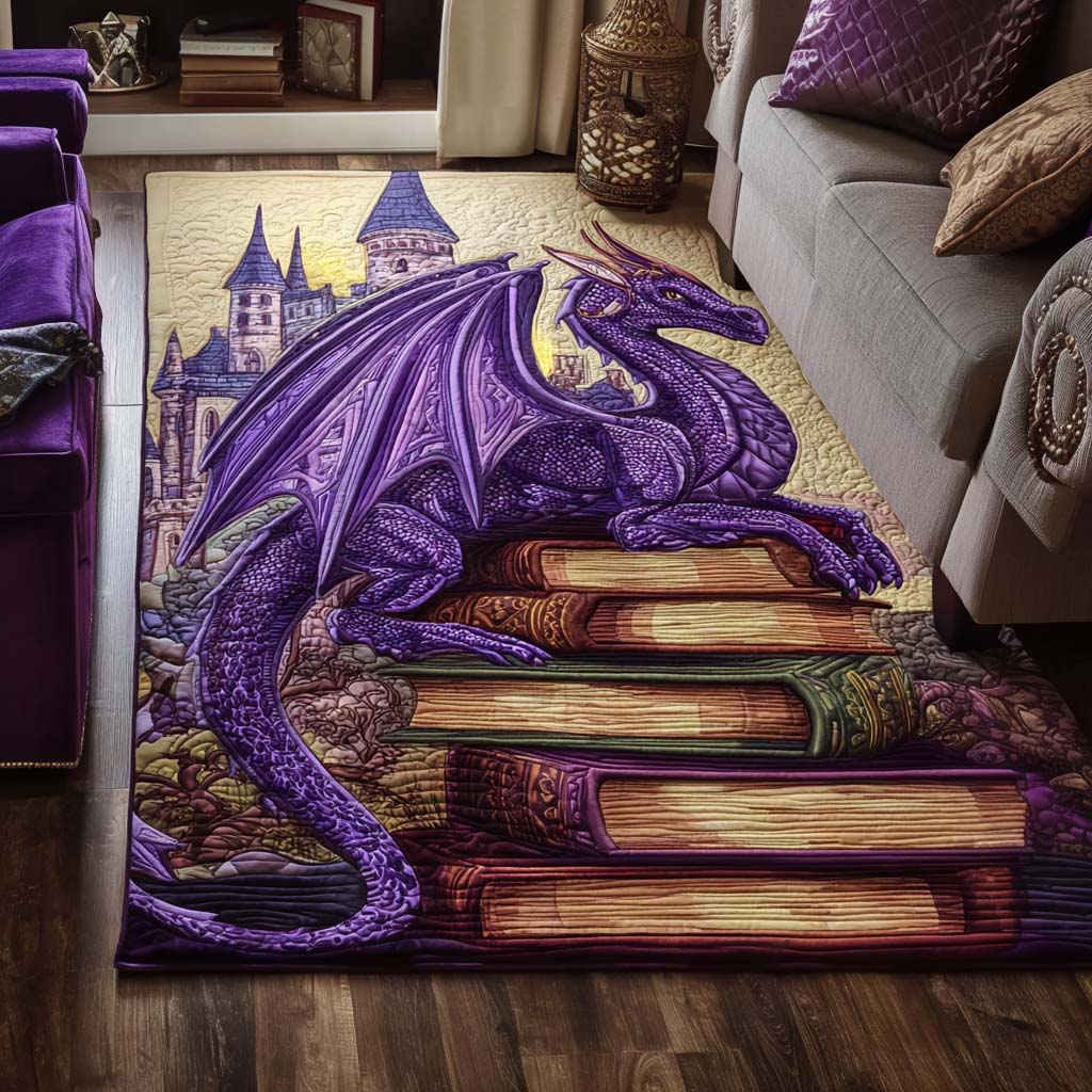 Library Dragon Area Rug - Non-Slip Washable 3D Print Rug for Living Room & BedroomTVC2108214