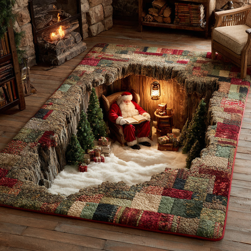 Library Santa Claus Christmas Area Rug - Non-Slip Washable 3D Print Rug for Living Room & BedroomTVC2108303