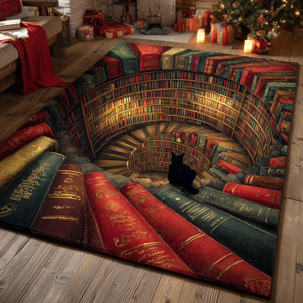 Library Whiskers Area Rug - Non-Slip Washable 3D Print Rug for Living Room & BedroomTVC2108303