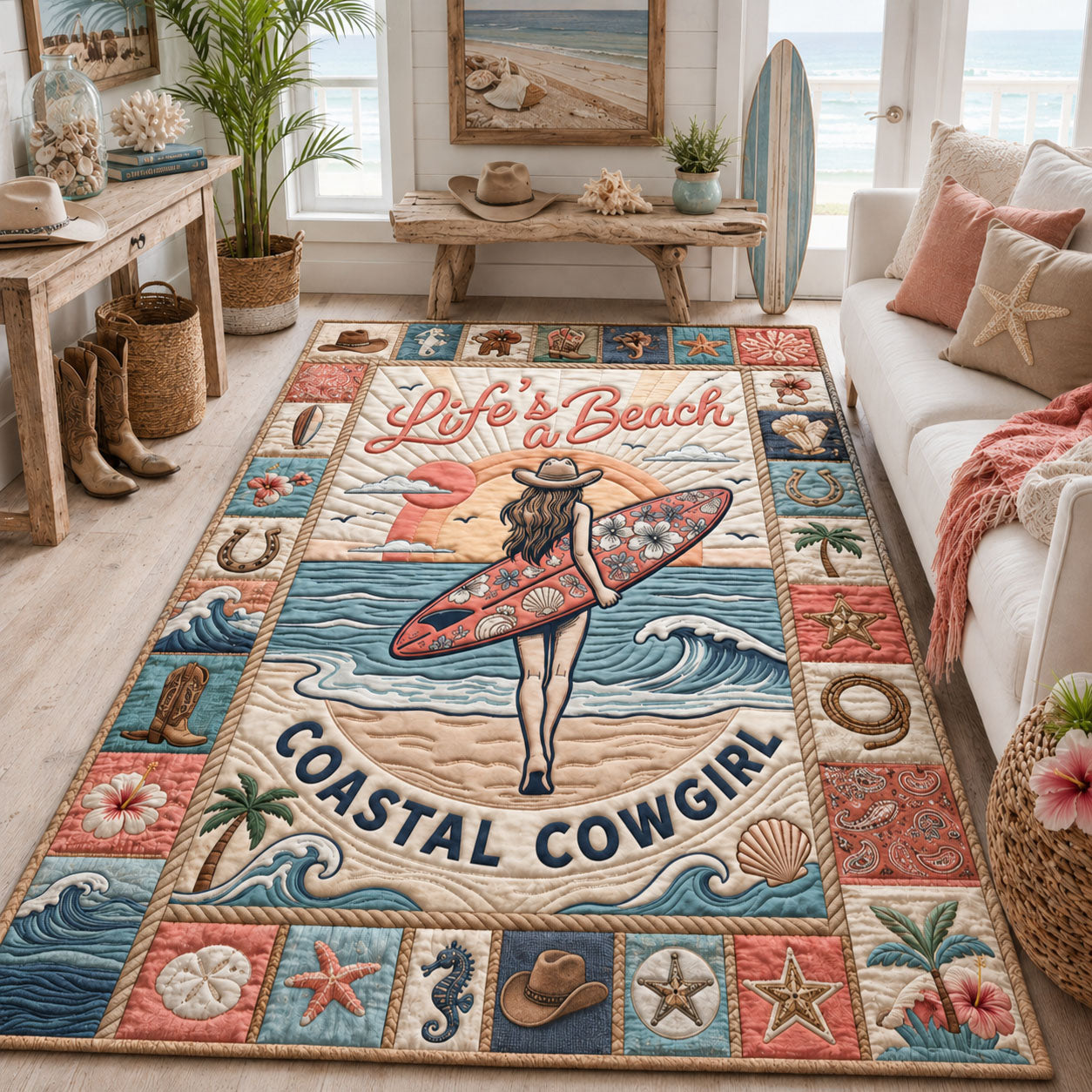 Life Is A Beach Area Rug - Non-Slip Washable 3D Print Rug for Living Room & BedroomTVC2108407